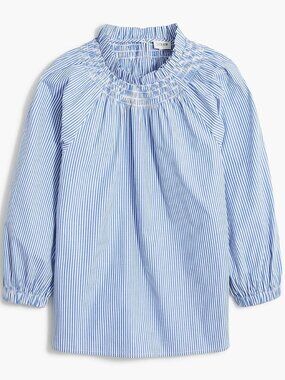 J Crew Factory Smocked-Neck Top - Size XL
